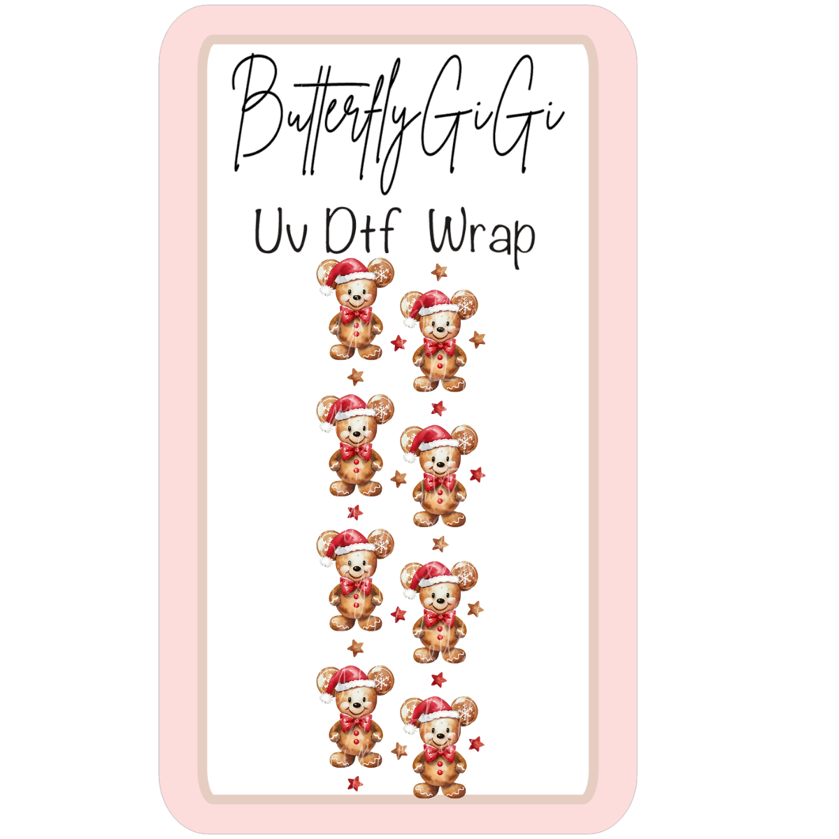 Wrap Christmas Bears UV Dtf