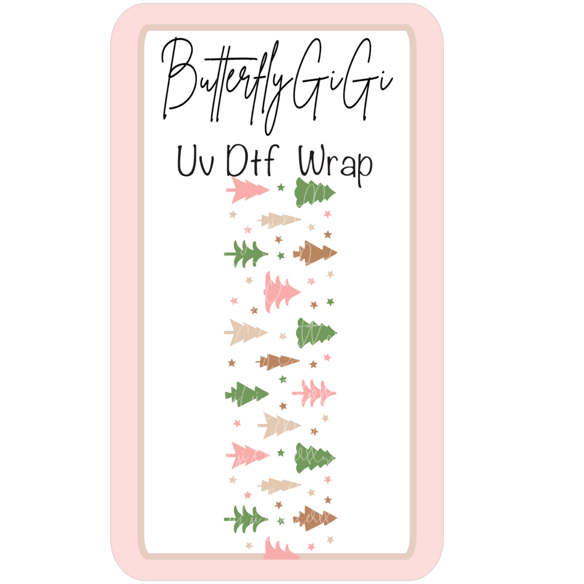Wrap Christmas Boho Trees UV Dtf