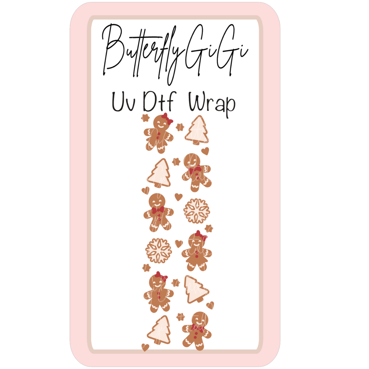 Wrap Christmas Gingerbread Cookie UV Dtf