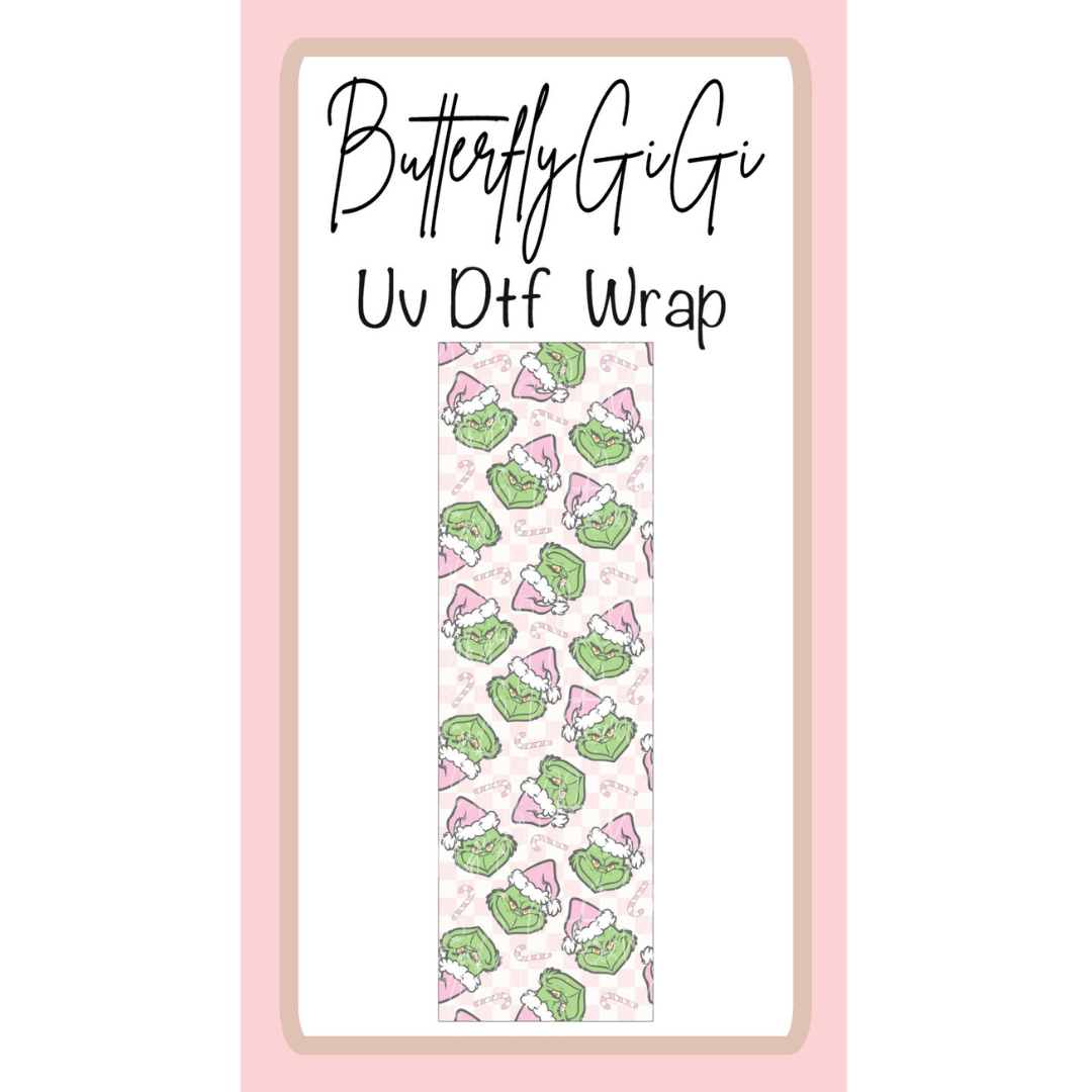 Wrap Grinch Candycane UV DTF