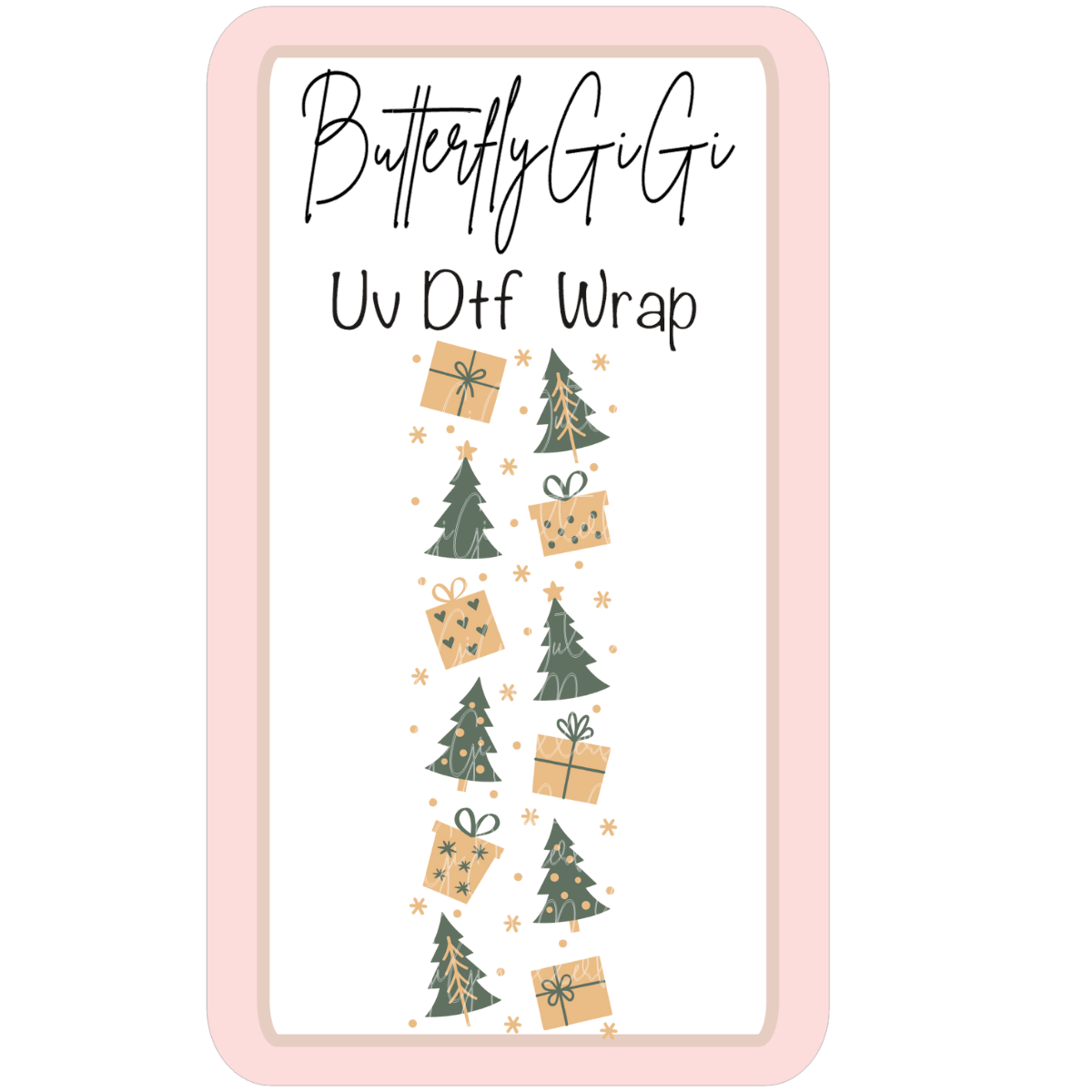 Wrap Christmas presents GREEN UV Dtf