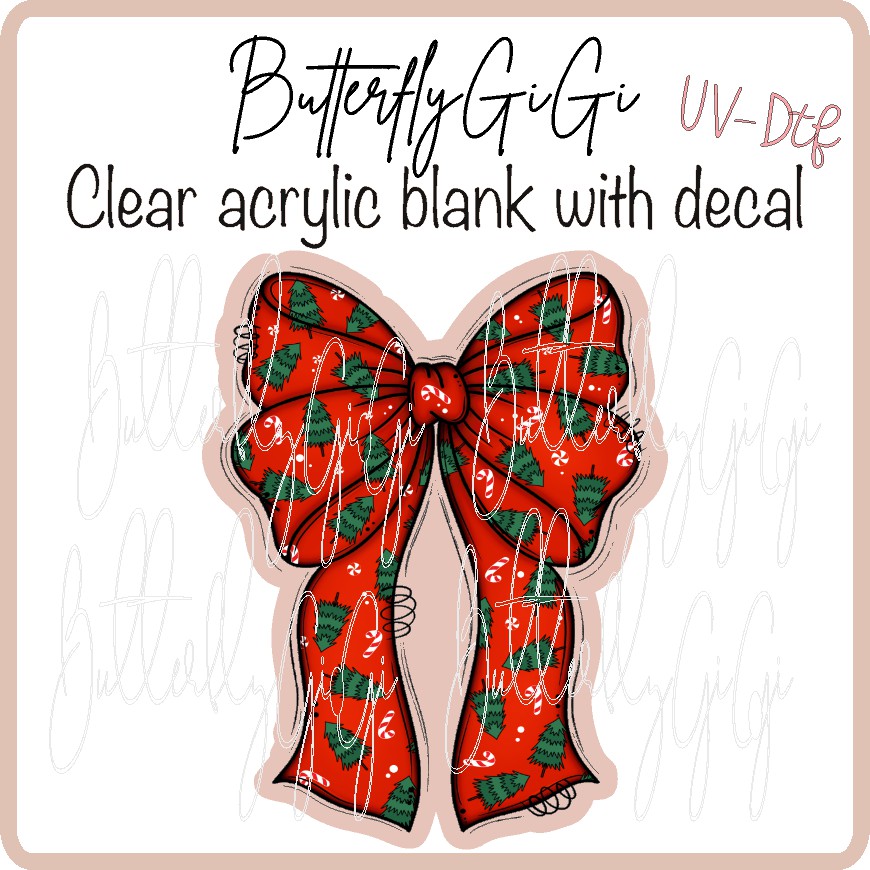 Xmas Tree Bow UV DTF