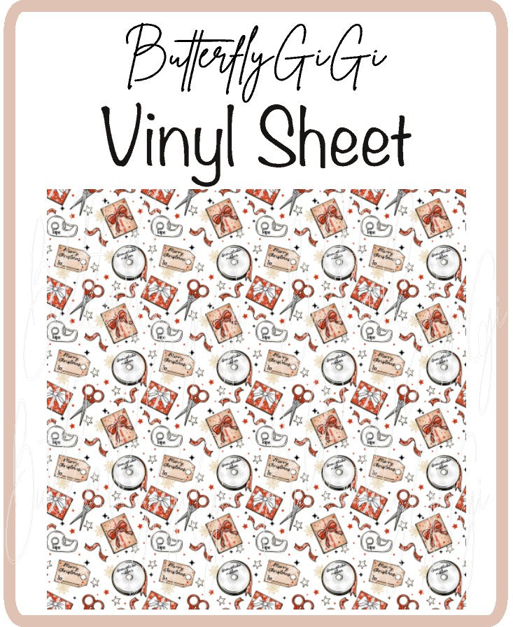 Xmas Wrapping Paper Vinyl Sheet