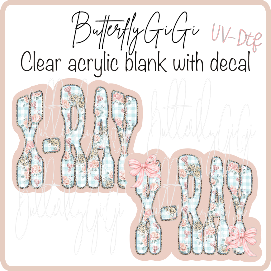 X Ray Floral Gingham UvDTF