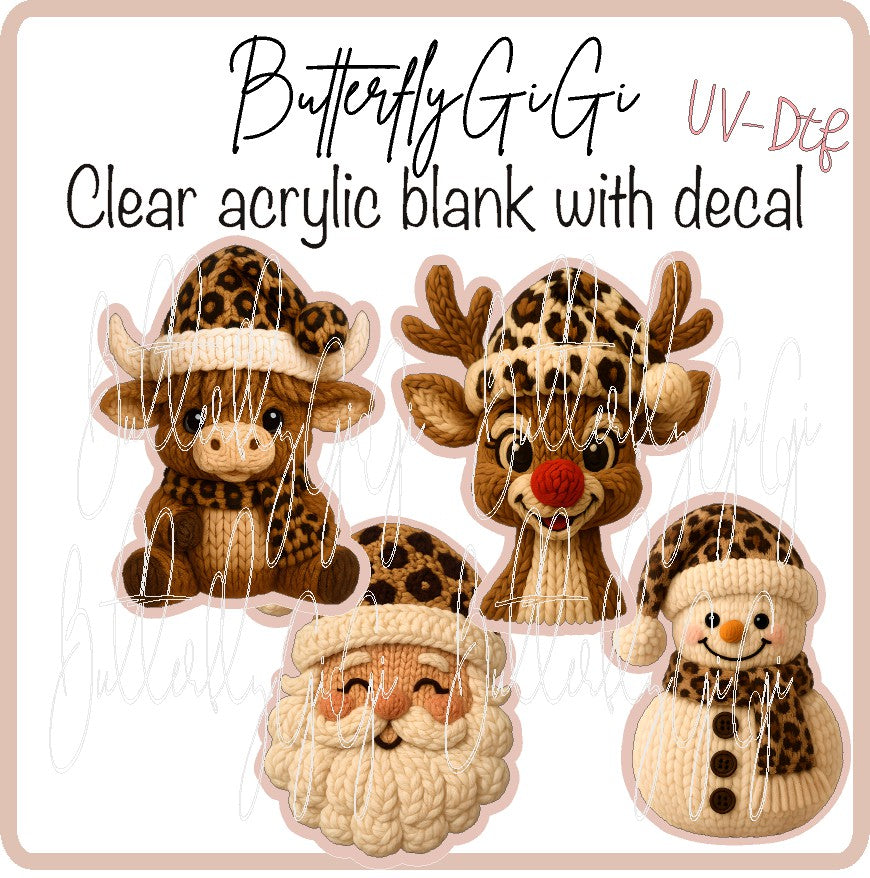 Yarn Leopard Xmas UV DTF