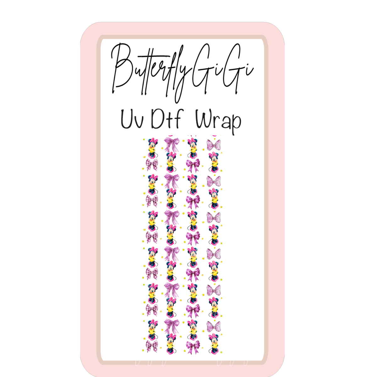 Wrap Minnie Yellow Coquette UV Dtf