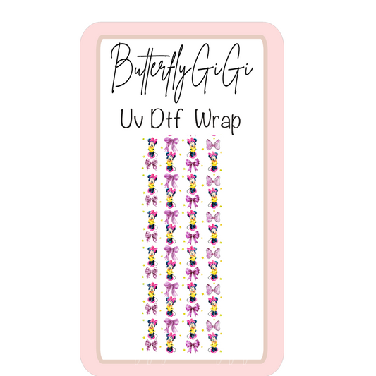 Wrap Minnie Yellow Coquette UV Dtf