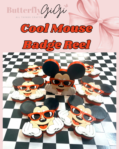 Cool Mouse Badge Reel Attachment 3D Printed