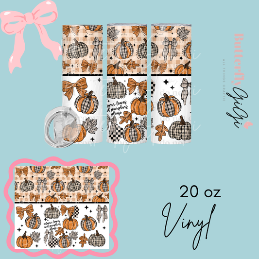 Autumn Leaves Pumpkin Please 20oz Vinyl Wrap