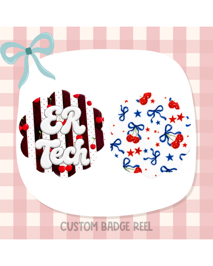 Cherries Badge Reel Custom Acrylic Design