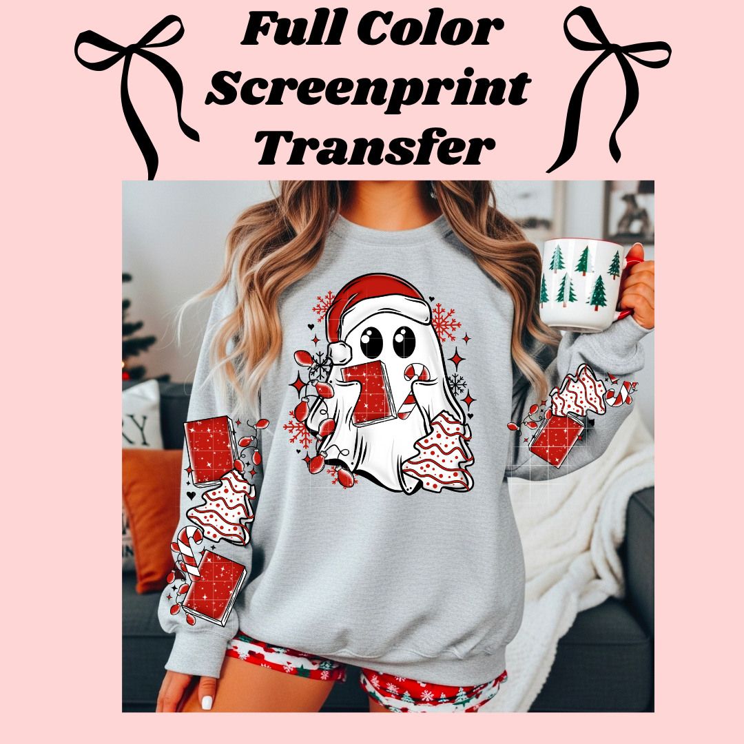 DTF Transfer Christmas Ghost Book with Sleeves