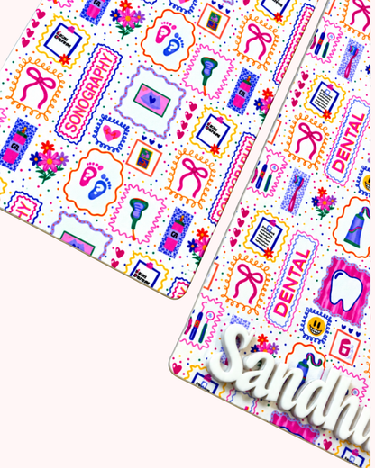 Medical Scallop Badge Buddy Custom Acrylic Design Sonography Dental