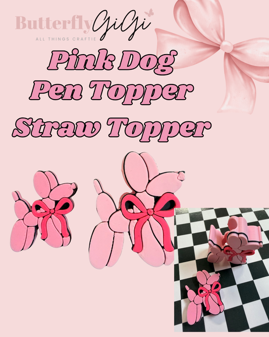 Pink Dog Topper 3D Printed