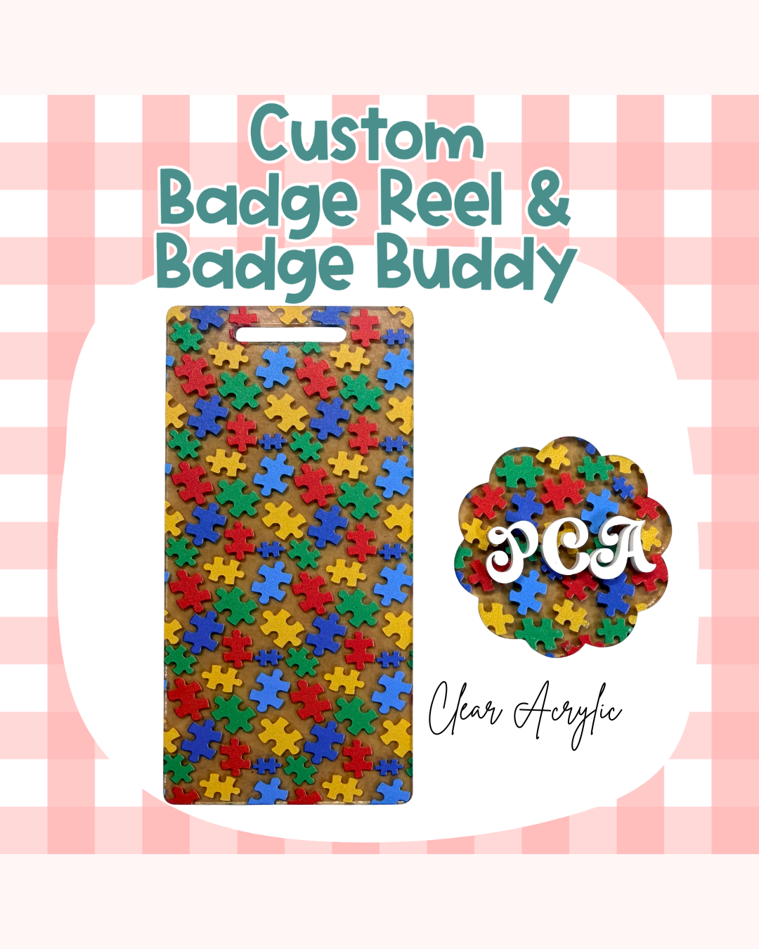 Autism Awareness Badge Reel Custom Acrylic Design