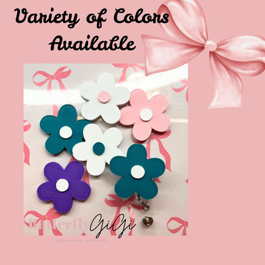 3D Printed Attachment Badge Reel Daisy Flower