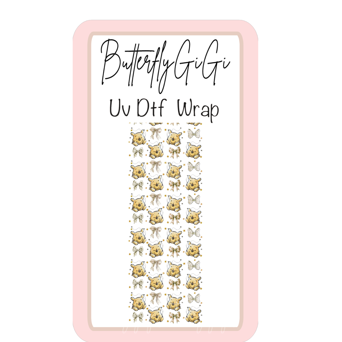 Bear Coquette UV Dtf Wrap