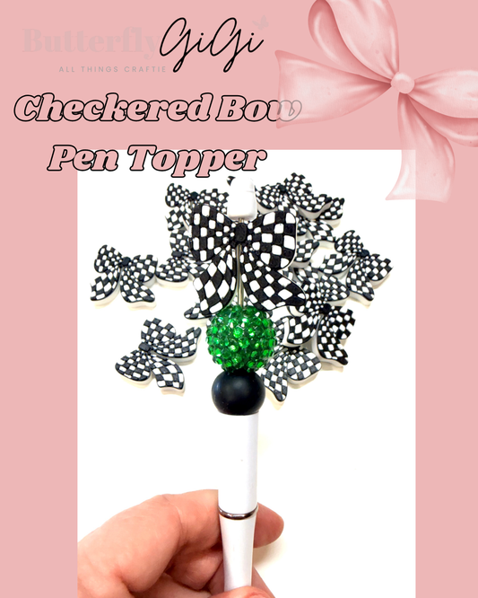 Checkered Pen Topper 3D Printed