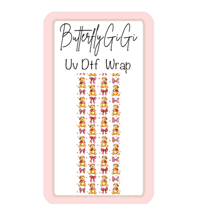 Wrap Bear red Coquette UV Dtf