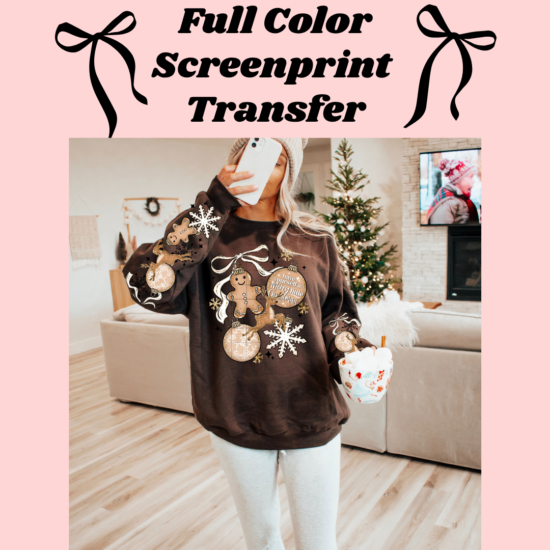 DTF Transfer Gingerbread Reindeer with Sleeves