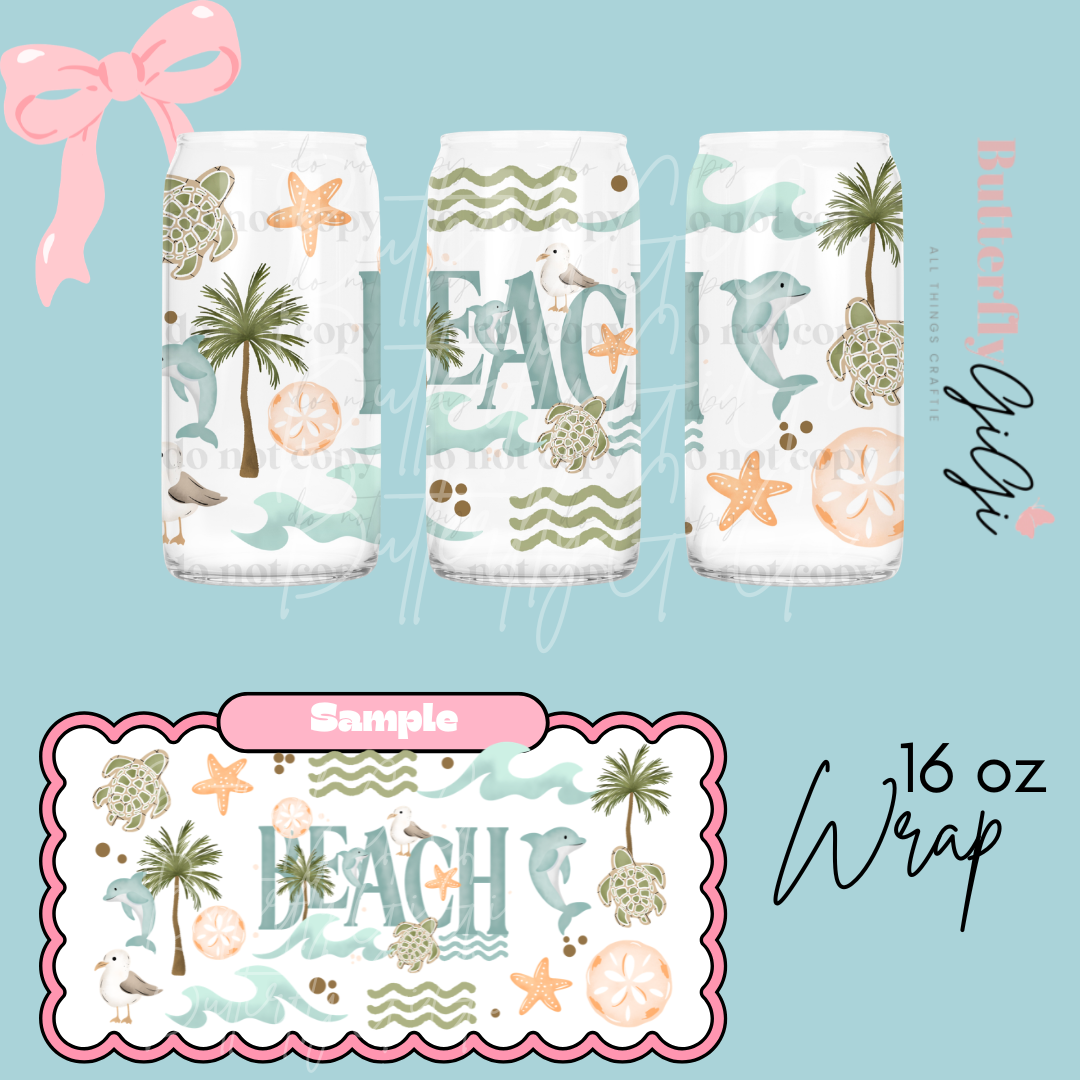 Beach 16oz UVDTF Wrap