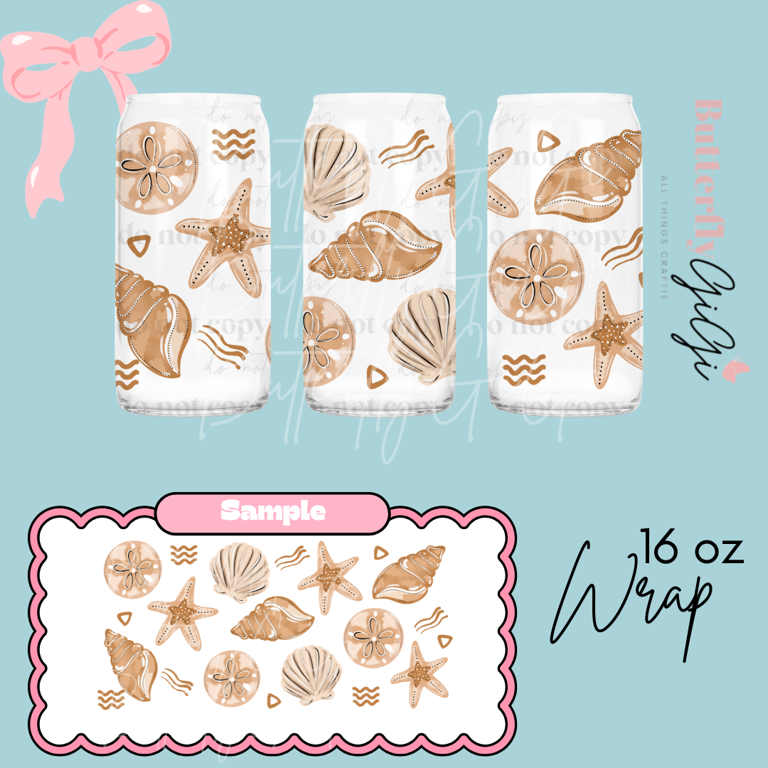 Tan Shells 16oz UVDTF Wrap