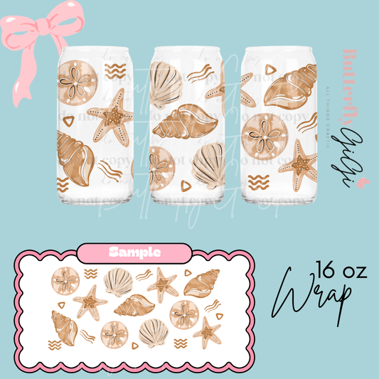 Tan Shells 16oz UVDTF Wrap