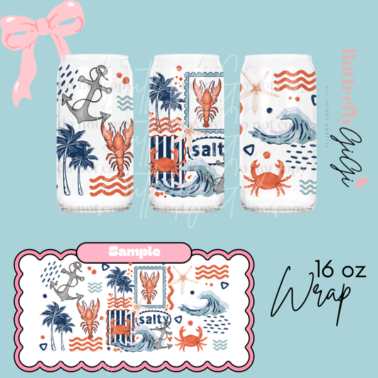 Salty Crab  16oz UVDTF Wrap