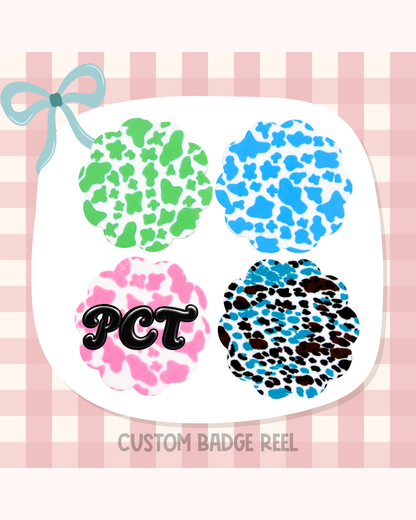 Cow Print Badge Reel Badge Buddy Custom Acrylic Design