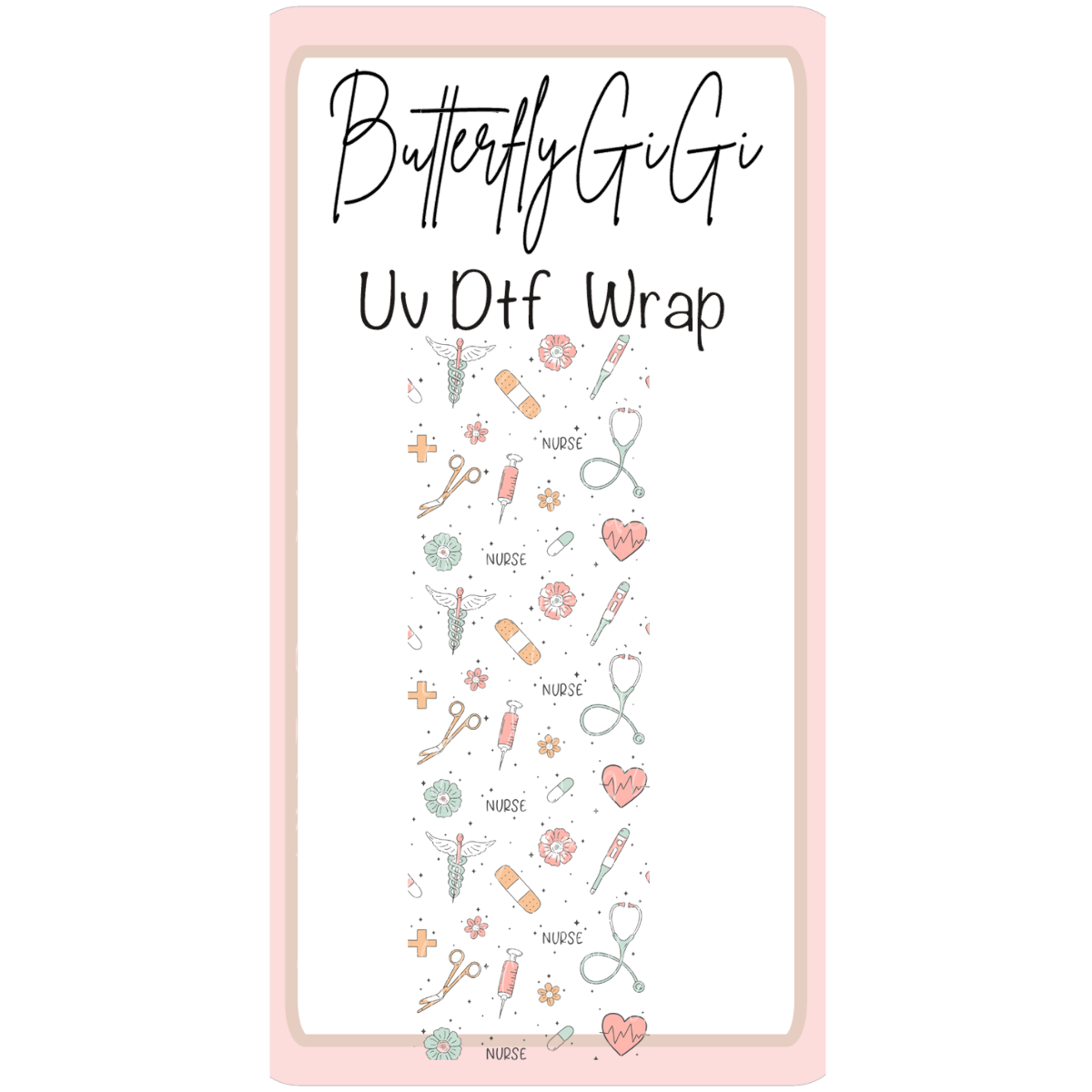 Wrap Nurse Caduceus  UV Dtf