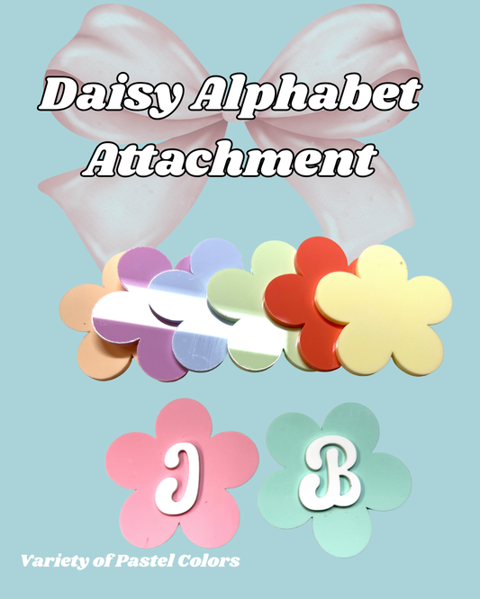 Daisy Alphabet Badge Reel Attachment Acrylic