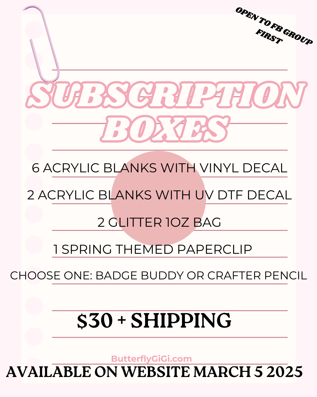 .Subscription Box Spring(sold out)
