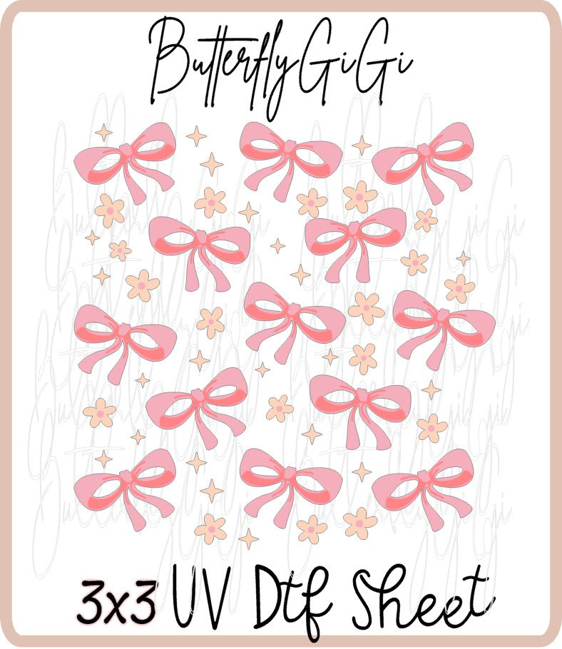 3x3 Bow Daisy UV Dtf SHEET
