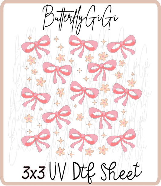 3x3 Bow Daisy UV Dtf SHEET