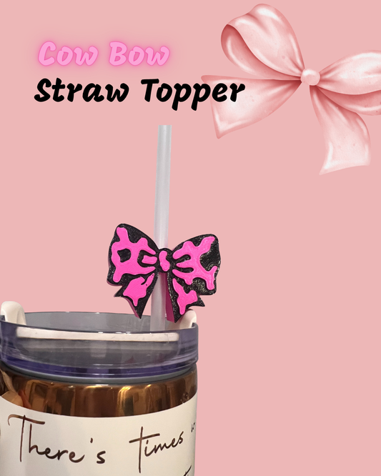 3D Printed Straw Topper Cow Bow