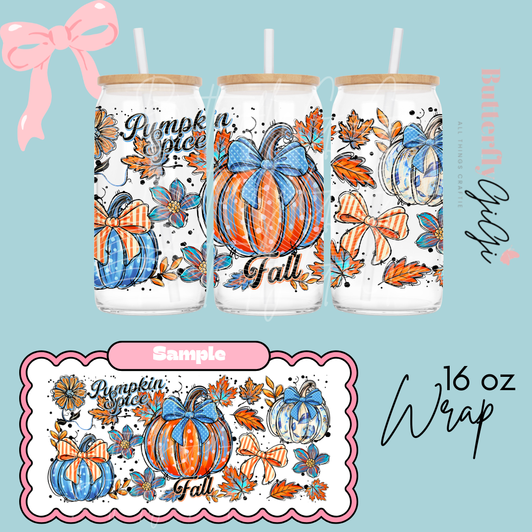 Pumpkin Blue 16oz UVDTF Wrap