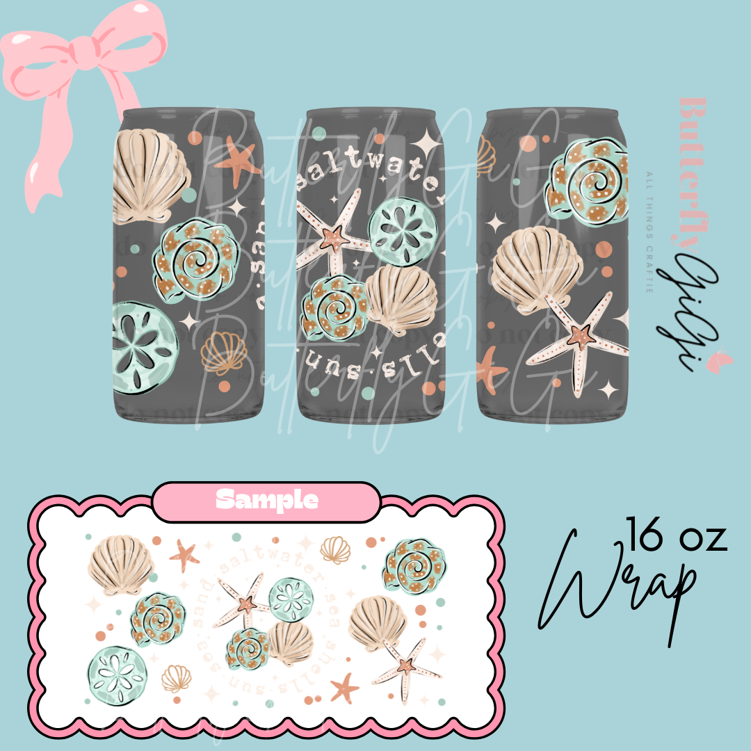 Seashell Circle 16oz UVDTF Wrap