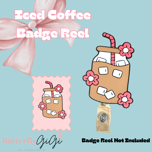 Iced Coffee Badge Reel Attachment 3D Printed