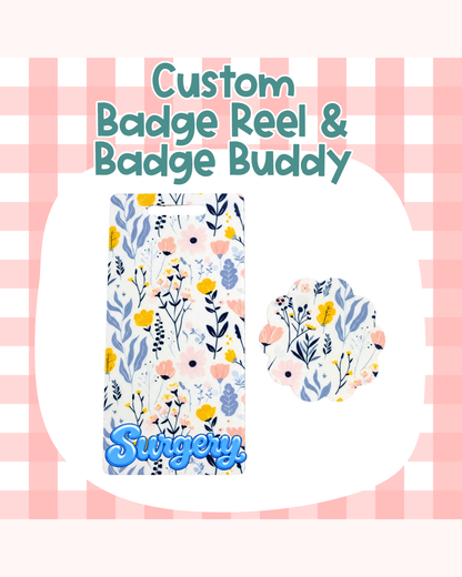 Pastel Floral Badge Custom Acrylic Design