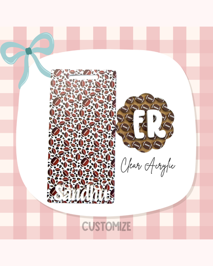 Football Leopard Badge Reel Acrylic Design