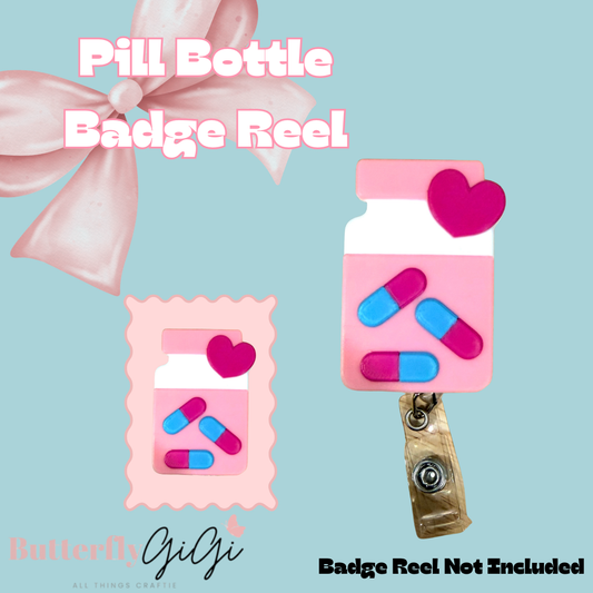 Pill Bottle Badge Reel Attachment 3D Printed