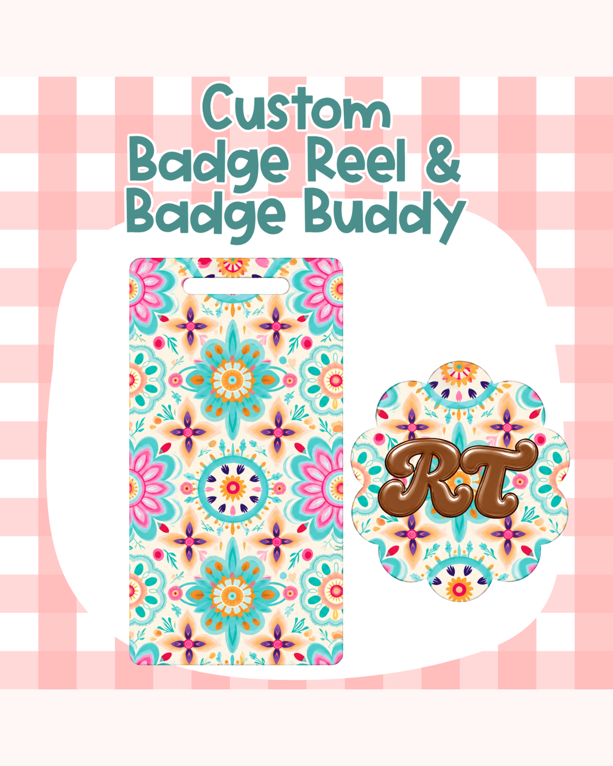 Pastel Boho Badge Custom Acrylic Design
