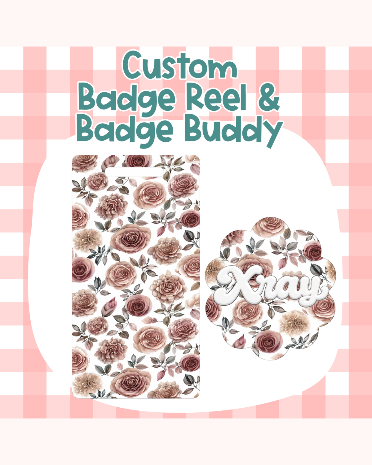 Blush Beige Badge Custom Acrylic Design