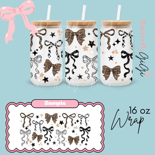 Leopard Bows 16oz UVDTF Wrap