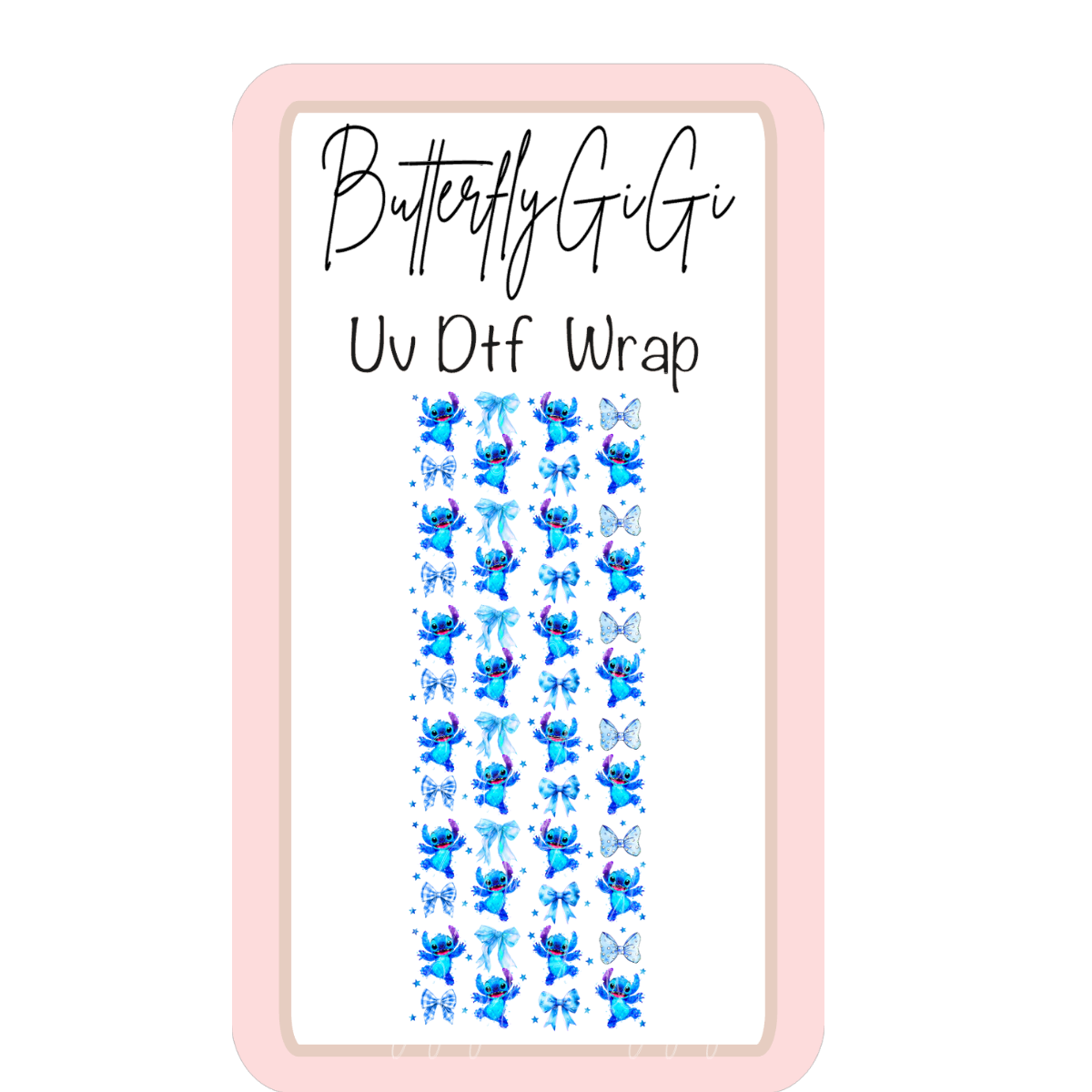 Blue Alien Coquette UV Dtf Wrap