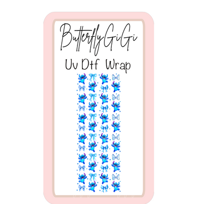 Blue Alien Coquette UV Dtf Wrap