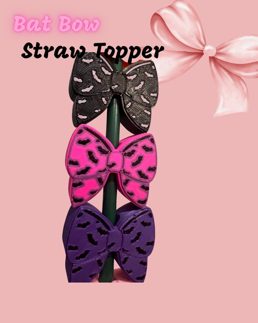 3D Printed Straw Topper Bat Bow
