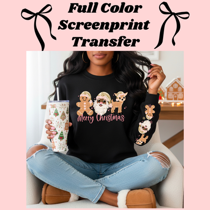 DTF Transfer Merry Christmas with Sleeves
