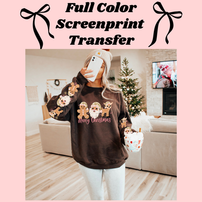 DTF Transfer Merry Christmas with Sleeves