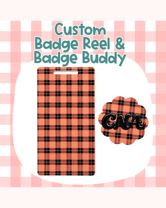 Cinnamon Plaid Badge Custom Acrylic Design