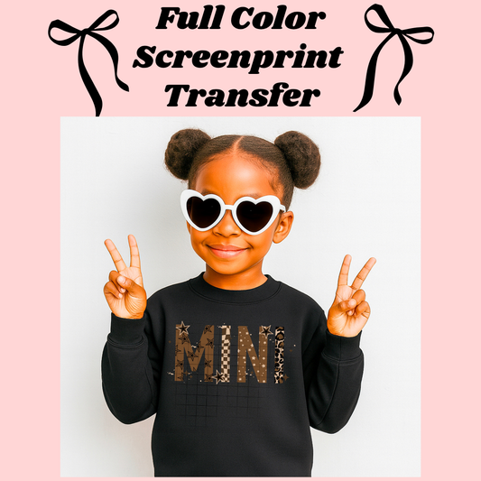 DTF Transfer Mama Mini Brown Stars